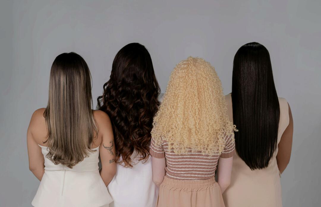 Women with different hair types